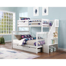 IFDC B-1852 Twin/Full Bunk Bed with Set of 2 Storage Drawers - White IMAGE 1