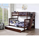 IFDC B-1850 Twin/Full Bunk Bed with Single-Size Pull-Out Trundle - Espresso IMAGE 1