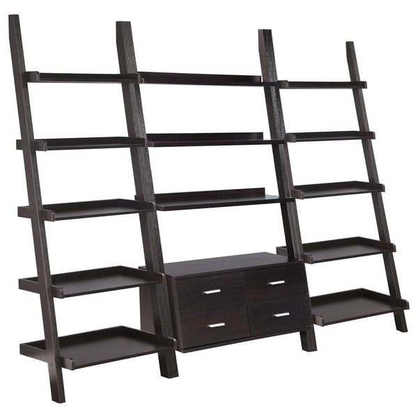 Coaster Furniture Colella 800319-S3 3-Piece Storage Ladder Bookcase Set - Cappuccino IMAGE 1