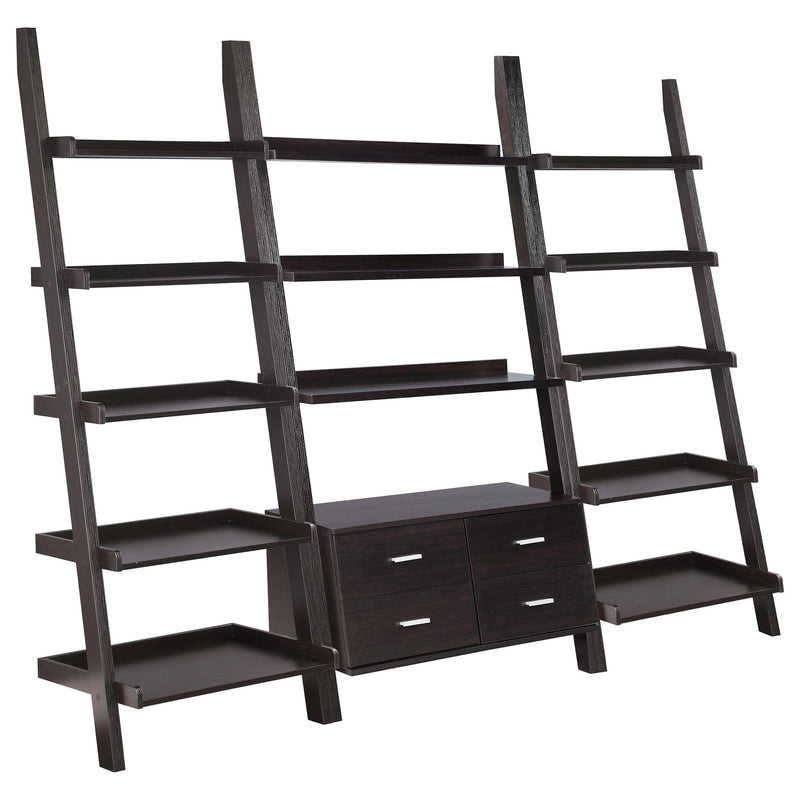 Coaster Furniture Colella 800319-S3 3-Piece Storage Ladder Bookcase Set - Cappuccino IMAGE 1