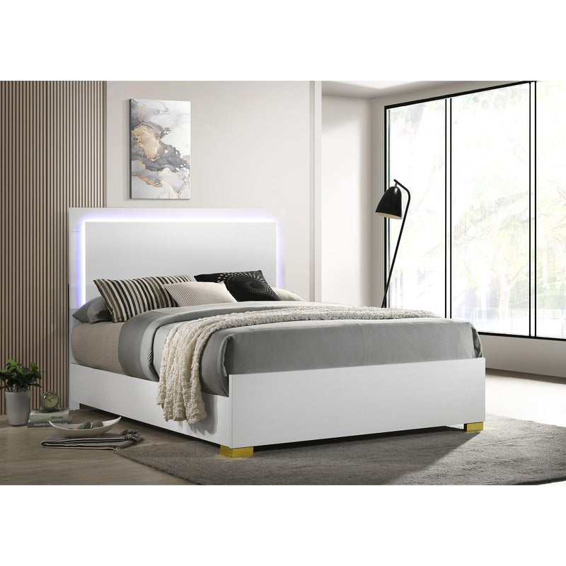 Coaster Furniture Marceline 222931KE Wood Eastern King LED Panel Bed - White IMAGE 2