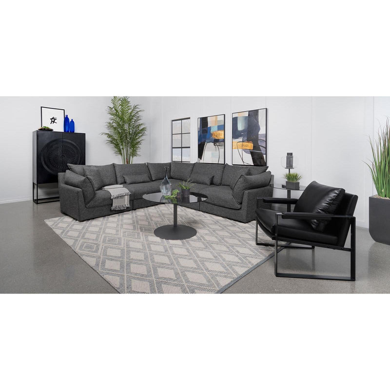 Coaster Furniture Sasha 551681-SETA 5 pc Upholstered Modular Sectional Sofa - Barely Black IMAGE 2