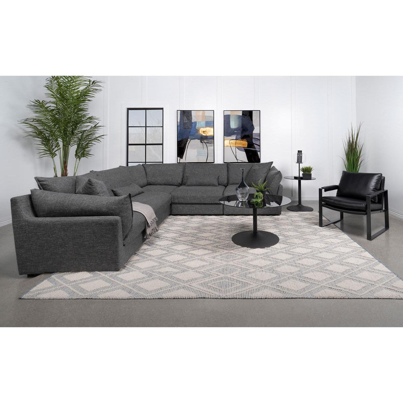 Coaster Furniture Sasha 551681-SETA 5 pc Upholstered Modular Sectional Sofa - Barely Black IMAGE 3