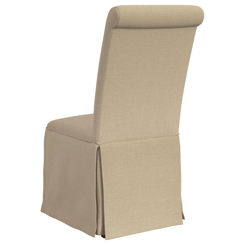 Coaster Furniture Shawna 100747 Upholstered Skirted Side Chair - Light Khaki IMAGE 5