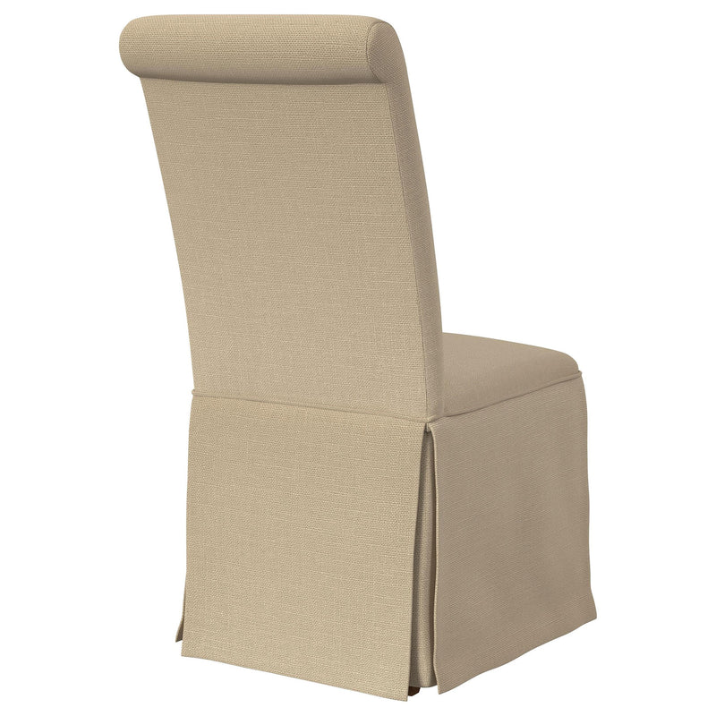 Coaster Furniture Shawna 100747 Upholstered Skirted Side Chair - Light Khaki IMAGE 7