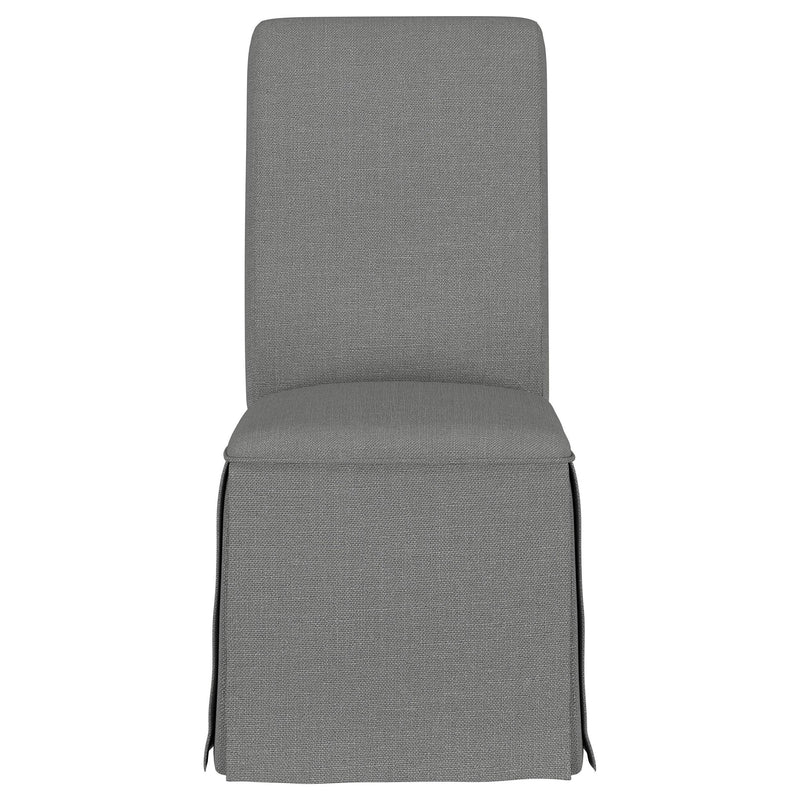 Coaster Furniture Shawna 100749 Upholstered Skirted Side Chair - Light Grey IMAGE 2