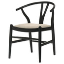 Coaster Furniture Crestmont 108482 Wood Wishbone Dining Side Chair - Black IMAGE 4