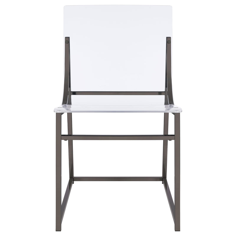 Coaster Furniture Adino 121142 Acrylic Dining Side Chair - Black Nickel IMAGE 3