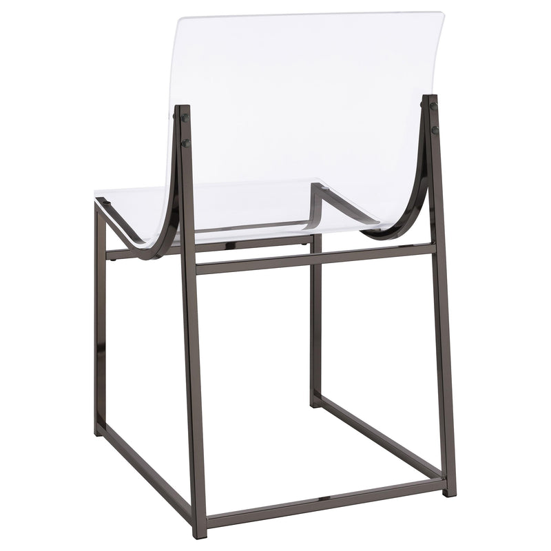 Coaster Furniture Adino 121142 Acrylic Dining Side Chair - Black Nickel IMAGE 6