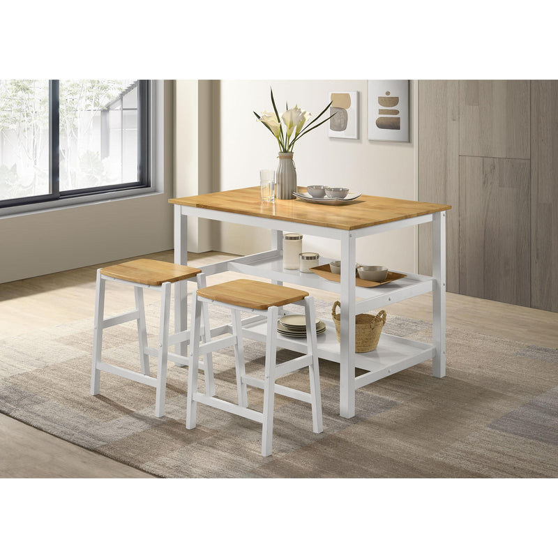 Coaster Furniture Edgeworth 122246 itchen Island Counter Table with Pot Rack - White IMAGE 12