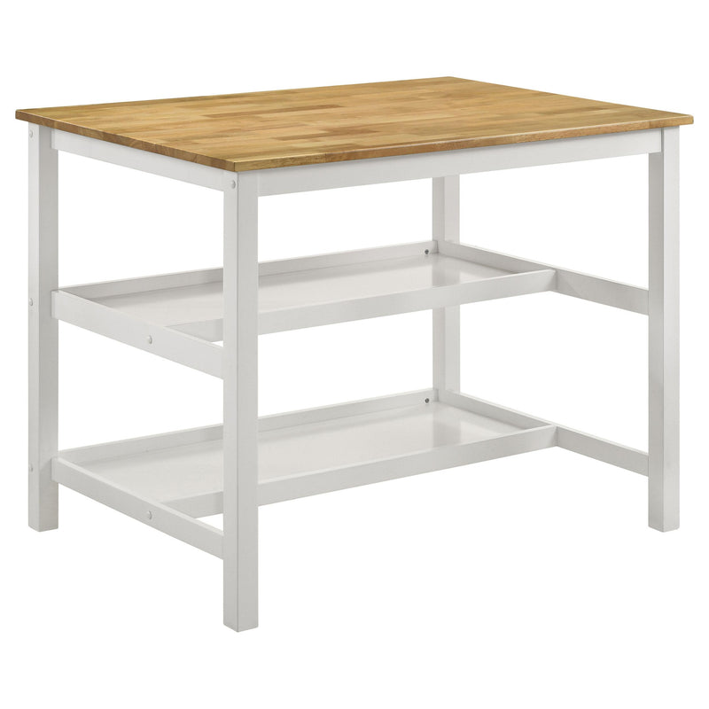Coaster Furniture Edgeworth 122246 itchen Island Counter Table with Pot Rack - White IMAGE 6