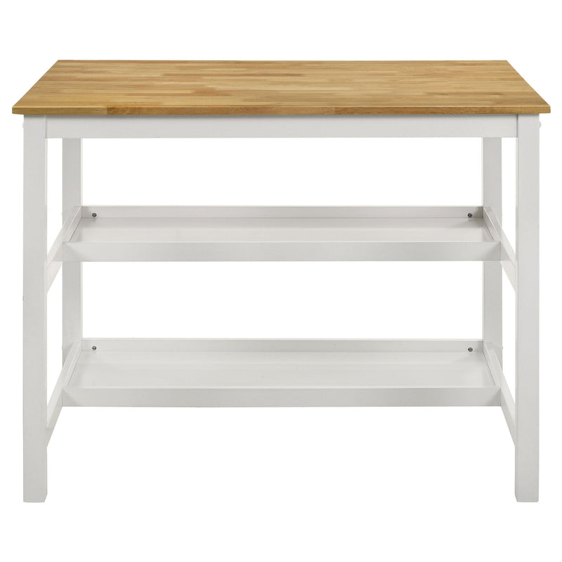 Coaster Furniture Edgeworth 122246 itchen Island Counter Table with Pot Rack - White IMAGE 7