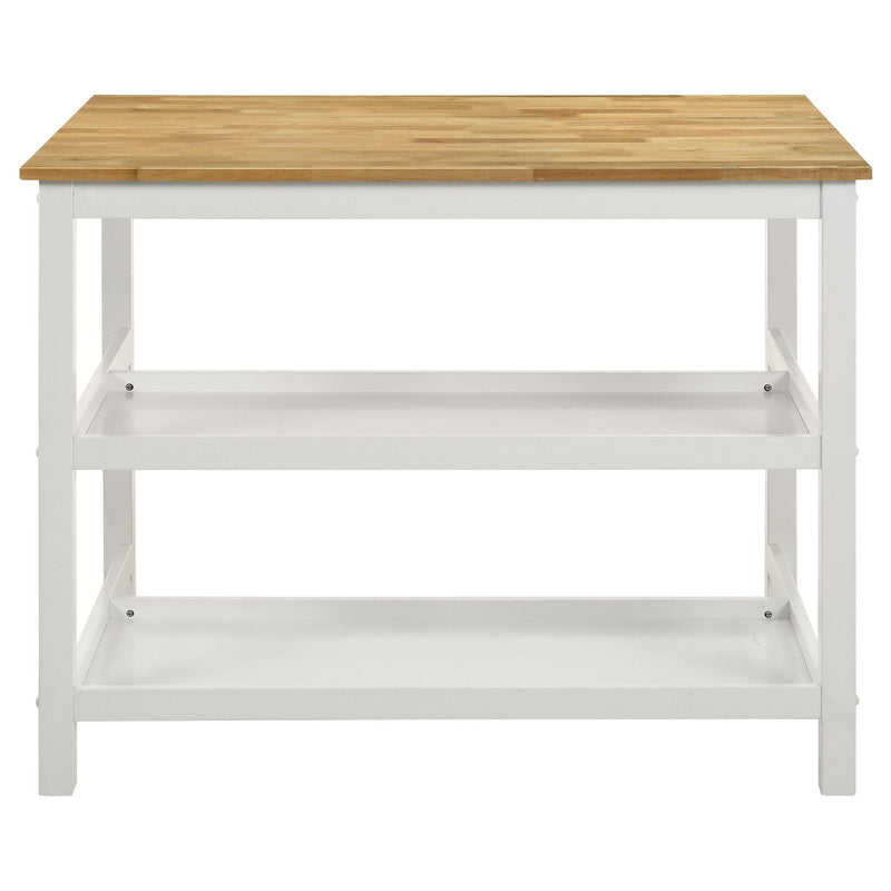 Coaster Furniture Edgeworth 122246 itchen Island Counter Table with Pot Rack - White IMAGE 9