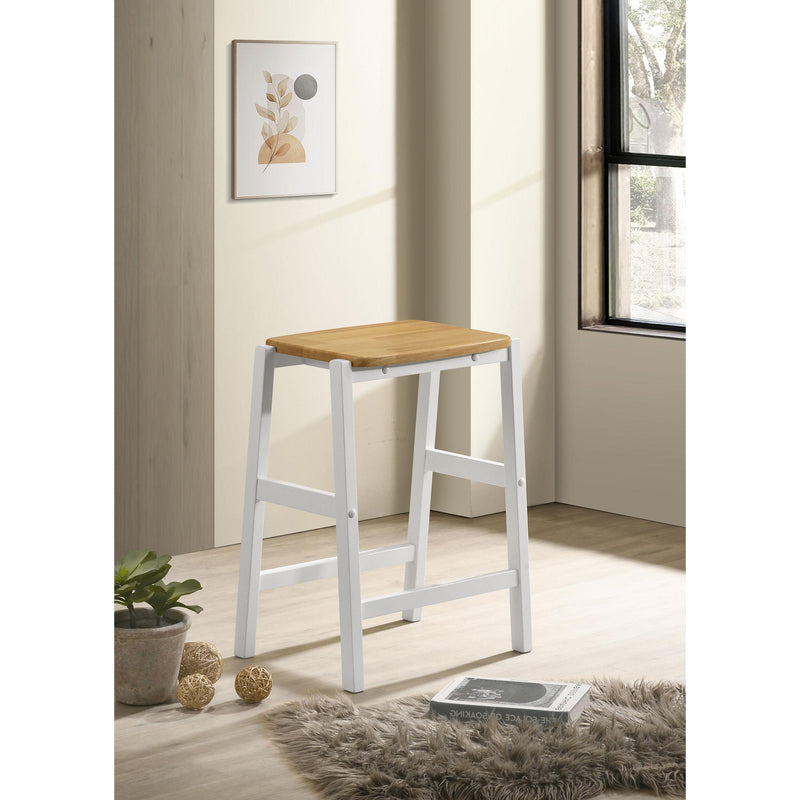 Coaster Furniture Edgeworth 122247 ood Backless Counter Stool - White IMAGE 2