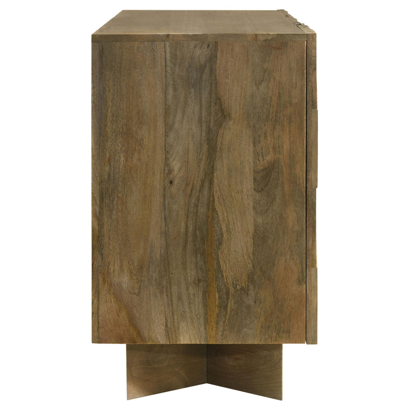 Coaster Furniture Tyler 130515 3-door Solid Wood Sideboard Buffet Cabinet - Mango Brown IMAGE 10