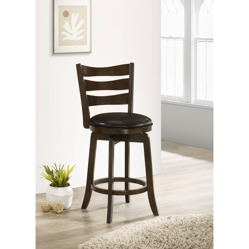 Coaster Furniture Murphy 181368 Wood Counter Height Swivel Bar Chair - Dark Brown IMAGE 2