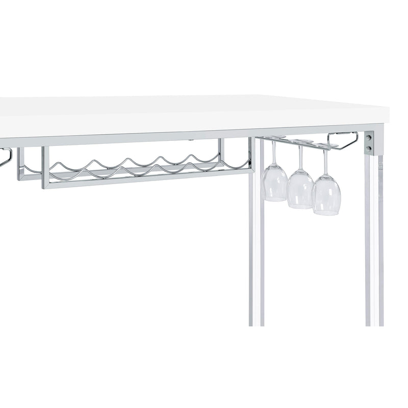 Coaster Furniture Norcrest 182101 47-inch Acrylic Leg Bar Table - White High Gloss IMAGE 12