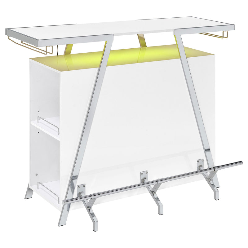Coaster Furniture Araceli 182355 Freestanding LED Home Bar Cabinet - White High Gloss IMAGE 7