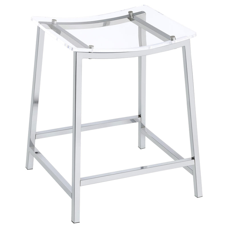 Coaster Furniture Jovani 182358 Acrylic Backless Counter Stool - Chrome IMAGE 1