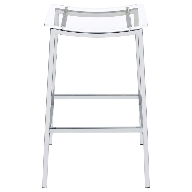 Coaster Furniture Jovani 182359 Acrylic Backless Bar Stool - Chrome IMAGE 2