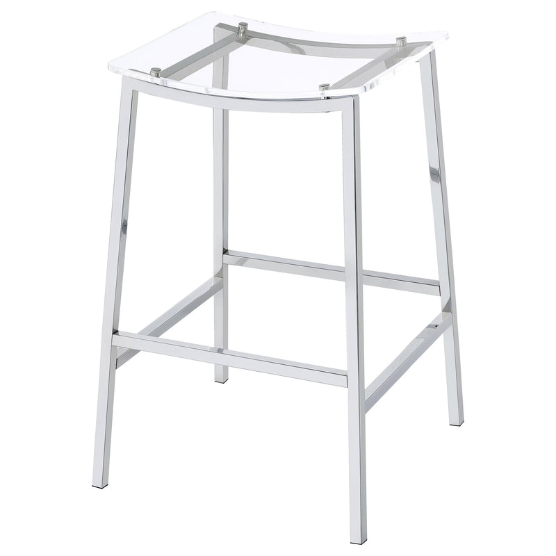 Coaster Furniture Jovani 182359 Acrylic Backless Bar Stool - Chrome IMAGE 3
