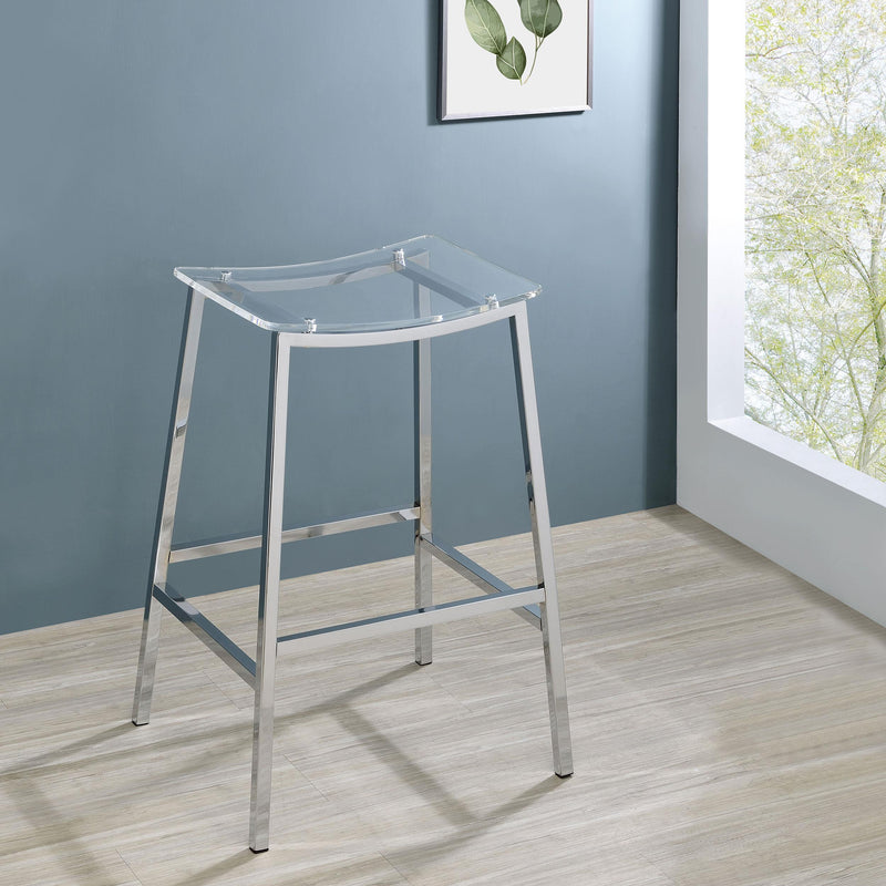 Coaster Furniture Jovani 182359 Acrylic Backless Bar Stool - Chrome IMAGE 5