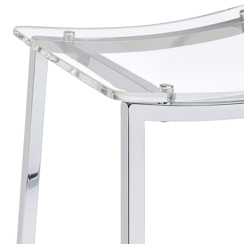 Coaster Furniture Jovani 182359 Acrylic Backless Bar Stool - Chrome IMAGE 8