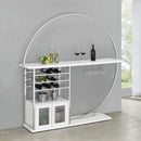 Coaster Furniture Risley 182798 2-door Circular LED Home Bar Cabinet - White High Gloss IMAGE 2