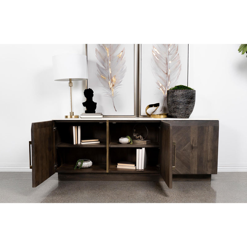 Coaster Furniture Dennis 190655 3-door Marble Top Sideboard Buffet - Tobacco Grey IMAGE 8