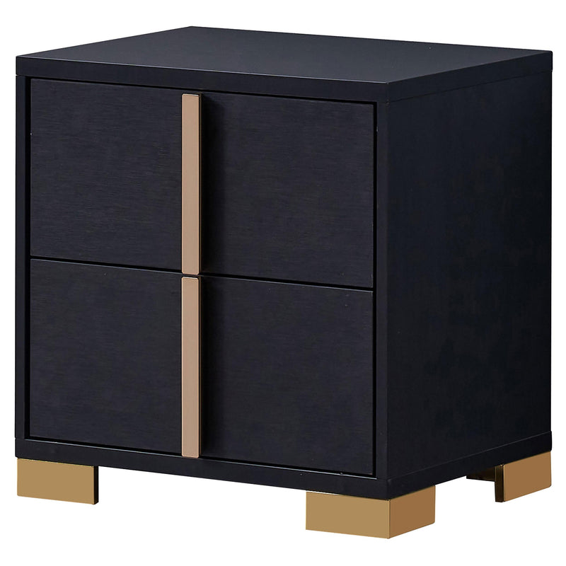 Coaster Furniture Marceline 222832 2-Drawer Nightstand - Black IMAGE 4