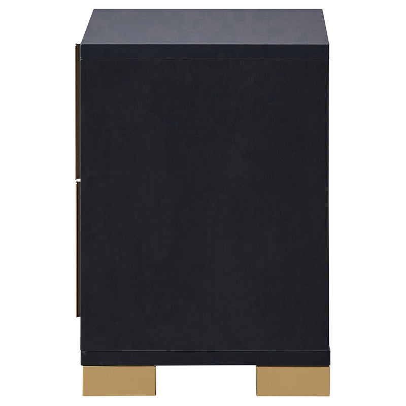 Coaster Furniture Marceline 222832 2-Drawer Nightstand - Black IMAGE 5
