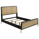 Coaster Furniture Arini 224330KE Rattan Eastern King Panel Bed - Black and Natural IMAGE 1