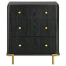 Coaster Furniture Arini 224332 3-Drawer Nightstand - Black IMAGE 3