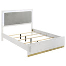 Coaster Furniture Caraway 224771KE Wood Eastern King LED Panel Bed - White IMAGE 1
