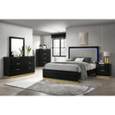 Coaster Furniture Caraway 224781Q Wood Queen LED Panel Bed - Black IMAGE 5