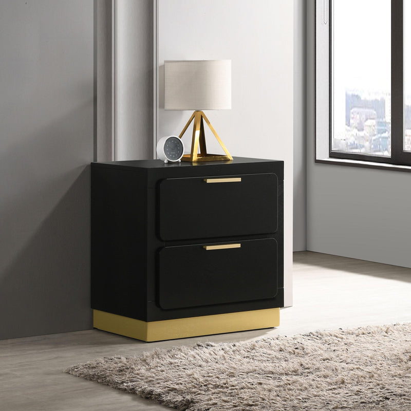 Coaster Furniture Caraway 224782 2-Drawer Nightstand - Black IMAGE 2