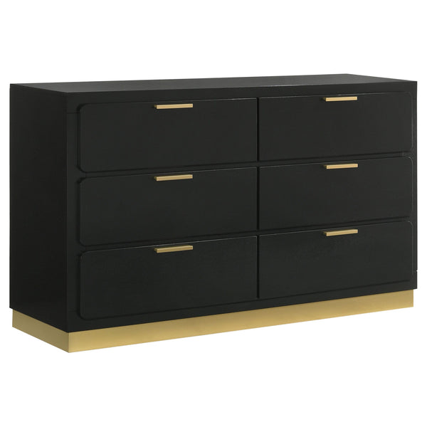 Coaster Furniture Caraway 224783 6-Drawer Dresser - Black IMAGE 1