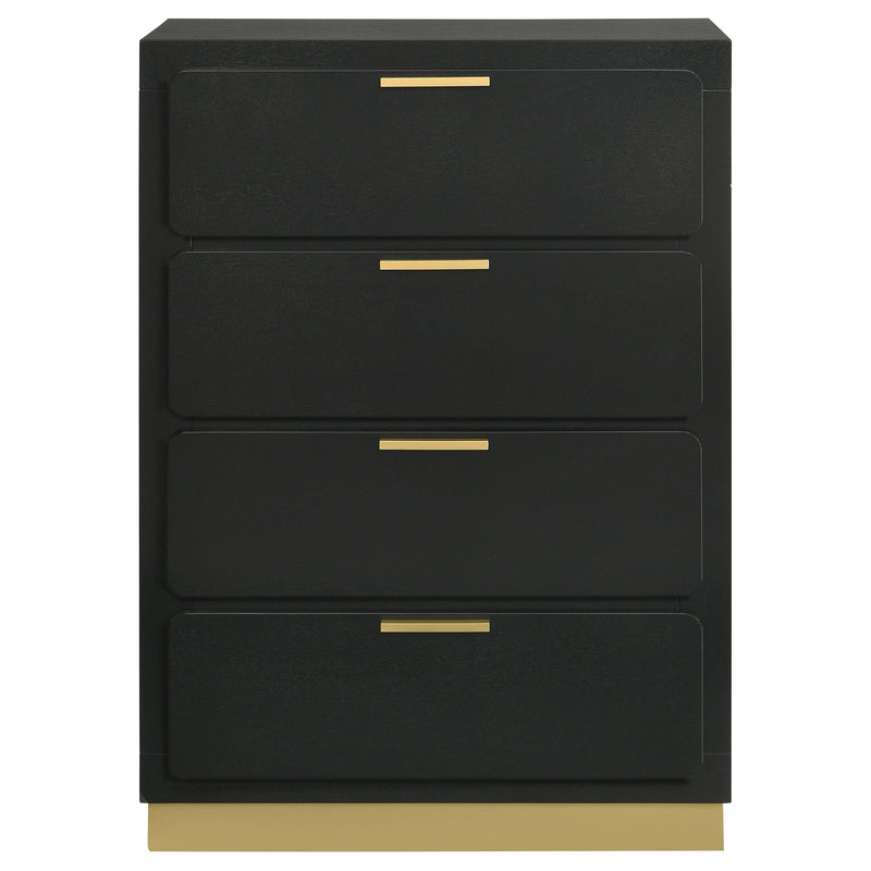 Coaster Furniture Caraway 224785 4-Drawer Bedroom Chest - Black IMAGE 3