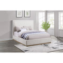Coaster Furniture Knox 302053Q Upholstered Queen Panel Bed - Cream IMAGE 2