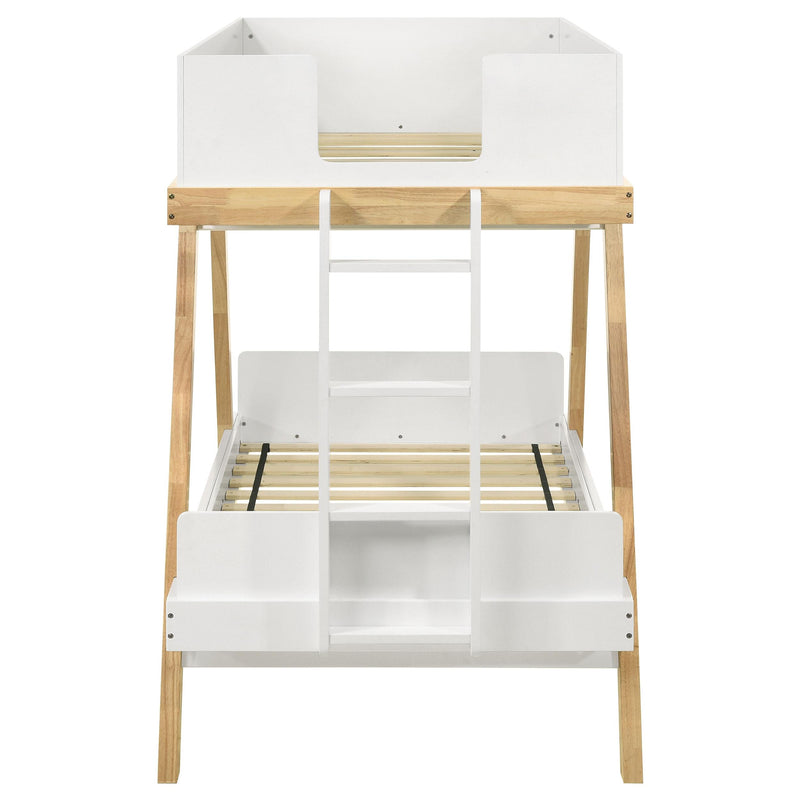 Coaster Furniture Frankie 460570T Wood Twin Over Twin Bunk Bed - White and Natural IMAGE 4
