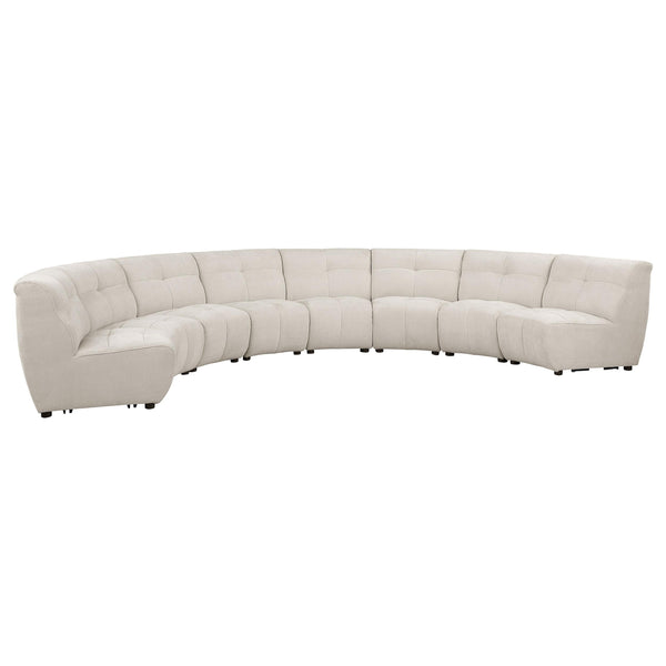 Coaster Furniture Charlotte 551300 8 pc Upholstered Modular Sectional Sofa - Ivory IMAGE 1