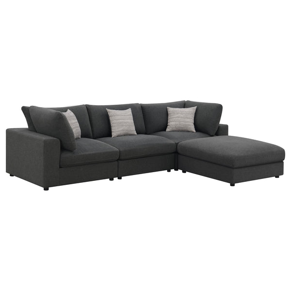 Coaster Furniture Serene 551324-SETB 4 pc Upholstered Modular Sectional - Charcoal IMAGE 1