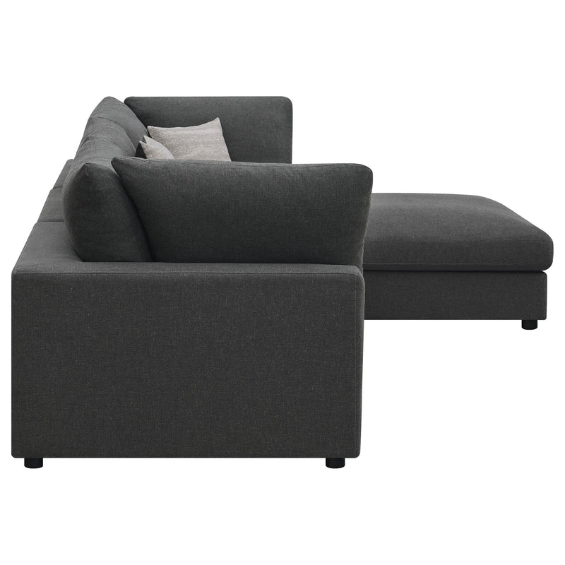 Coaster Furniture Serene 551324-SETB 4 pc Upholstered Modular Sectional - Charcoal IMAGE 4