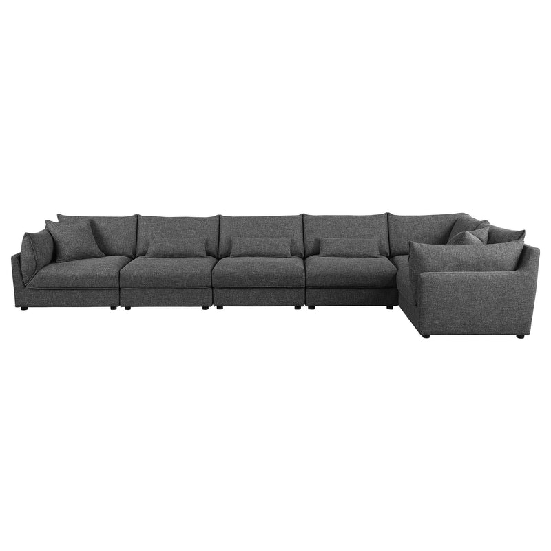 Coaster Furniture Sasha 551681-SET 6 pc Upholstered Modular Sectional - Barely Black IMAGE 6