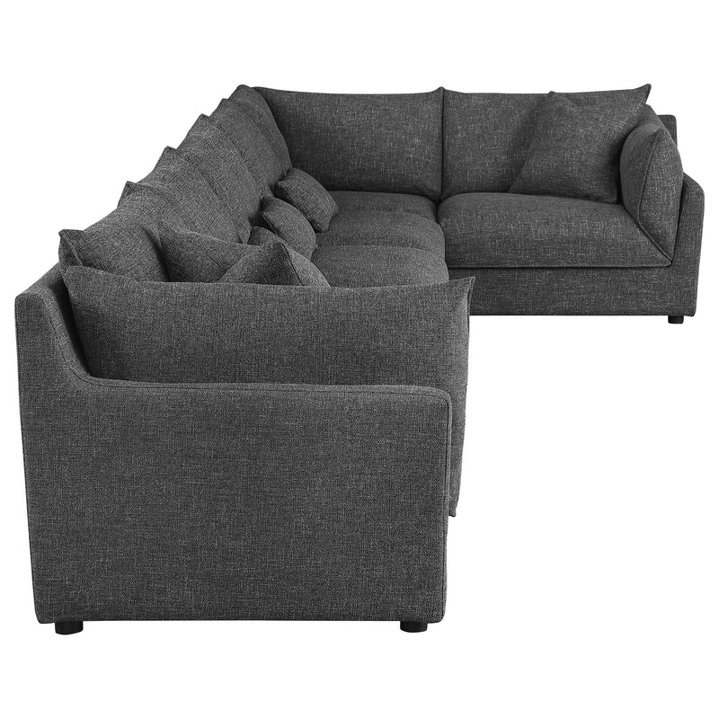 Coaster Furniture Sasha 551681-SET 6 pc Upholstered Modular Sectional - Barely Black IMAGE 8