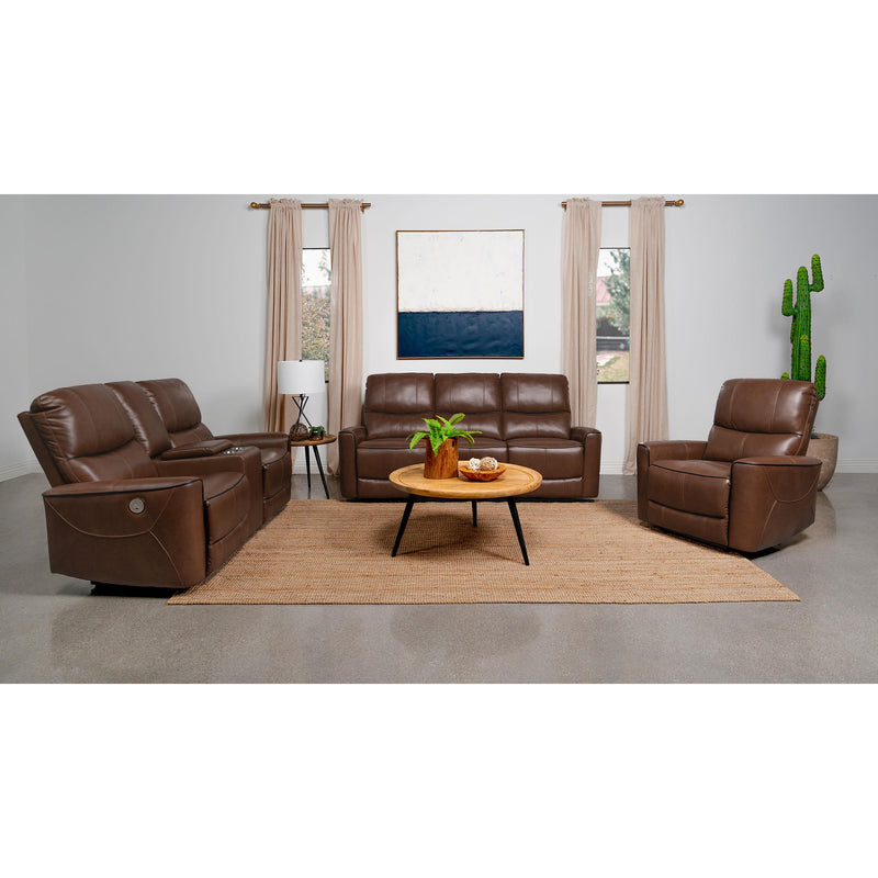 Coaster Furniture Greenfield 610265P Upholstered Power Reclining Loveseat - Saddle Brown IMAGE 8