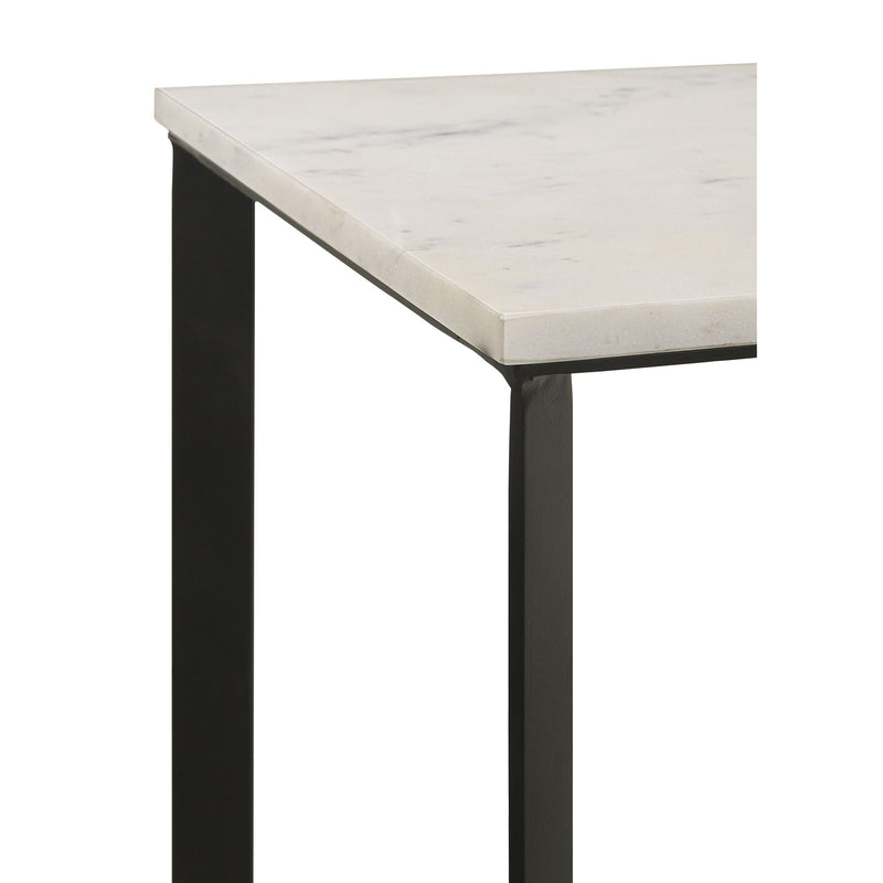 Coaster Furniture Tobin 707697 Square Marble Top End Table - White and Black IMAGE 6