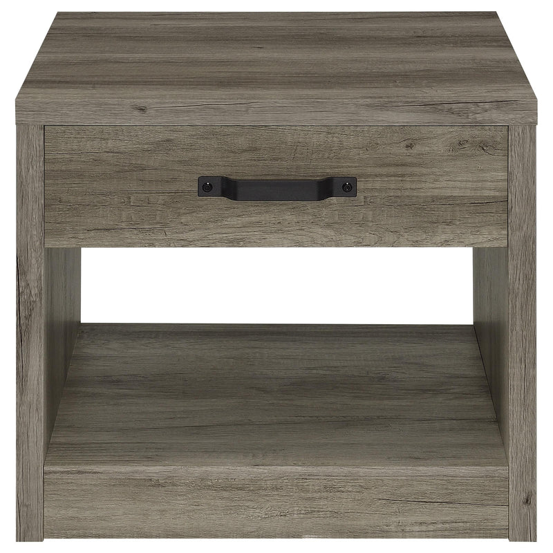 Coaster Furniture Felix 707727 1-Drawer Engineered Wood Side End Table - Grey Driftwood IMAGE 4