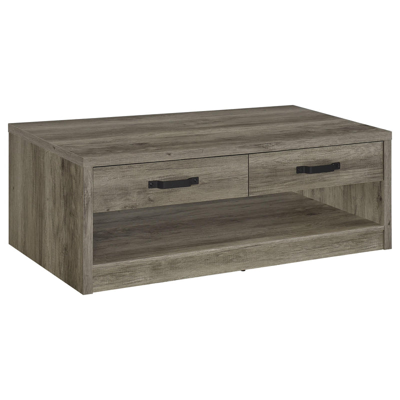 Coaster Furniture Felix 707728 2-Drawer Engineered Wood Coffee Table - Grey Driftwood IMAGE 1