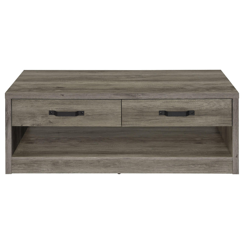 Coaster Furniture Felix 707728 2-Drawer Engineered Wood Coffee Table - Grey Driftwood IMAGE 4